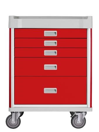 Milano Emergency/Crash Cart (red)