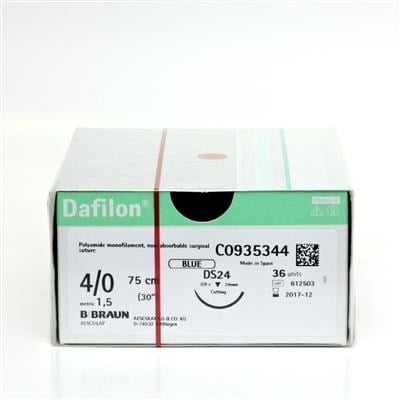 B Braun Dafilon Sutures 4/0 75cm 24DS 