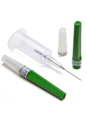 BD Vacutainer Blood Collection Flashback Needle 21g x 1'' (green)