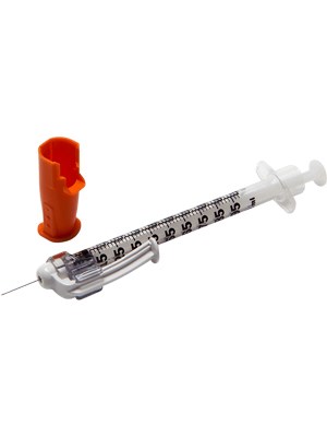 BD SafetyGlide Insulin Syringe 1ml, 29g (0.33mm) x 13mm